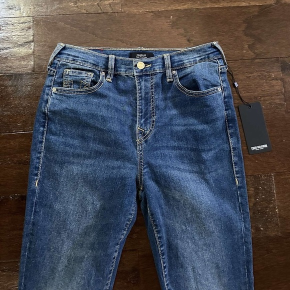 True Religion-Charlie High rise flare jeans, blue- size 27-NWT-retails $159 - Picture 5 of 13